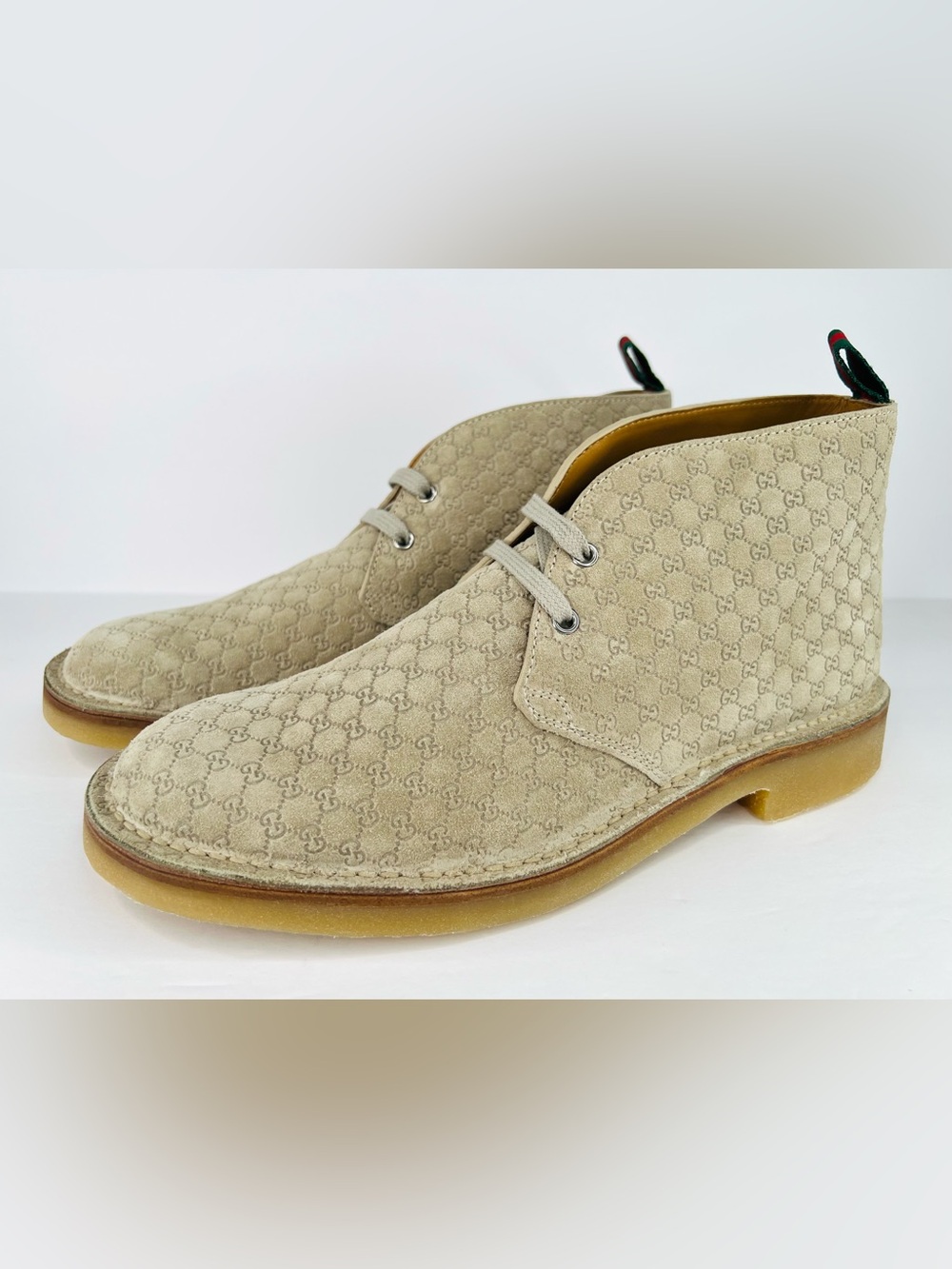 Gucci GG Supreme Suede Lace-up Ankle Desert Boots UK 10.5 - US 11 - EU 44.5